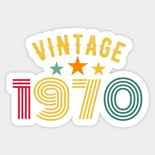 Vintage 1970 Birthday design Sticker